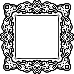 Abstract square ethnic, art deco frame design