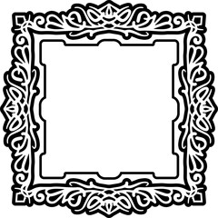 Abstract square ethnic, art deco frame design