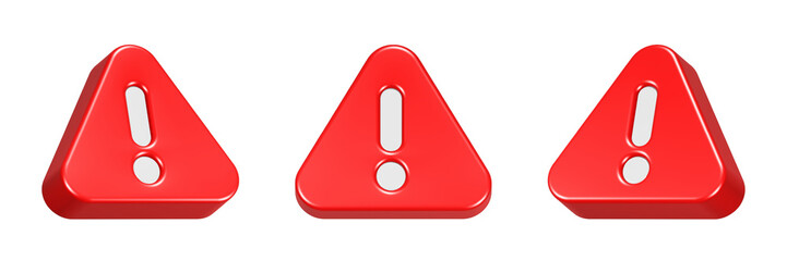 caution alert symbol 3d rendering
