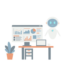 Ai analytics dashboard data visualization robot desk