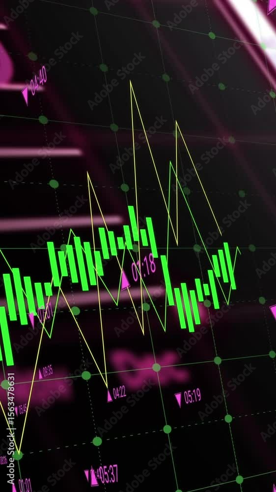 Poster Animation of statistical data processing over grid network against black background
