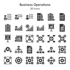 30 icons collection about business operations