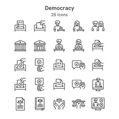 25 icons collection about democracy