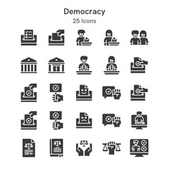 25 icons collection about democracy