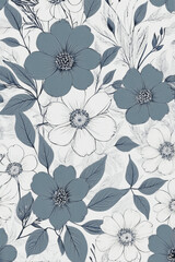 All Over Botanical Pattern with Soft Color Harmony