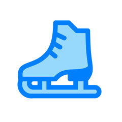 ice skate shoe duotone icon