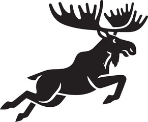 Moose Vector In Black and White