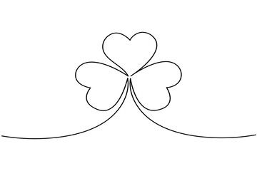 Continuous line shamrock vector with clover shape outline suitable for modern decoration