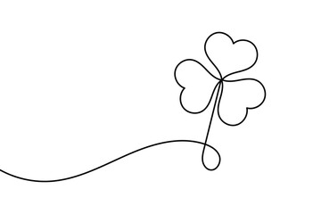 Continuous line shamrock vector with clover shape outline suitable for modern decoration