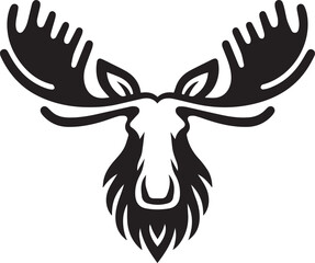 Moose Vector In Black and White
