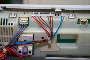 electrical wiring inside a washing machine, Washing machine repair, Internal wiring connected to the control board.