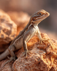 Fototapeta premium Lizard on warm rock