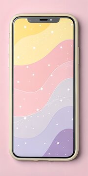 Pastel phone wallpaper with stars and waves