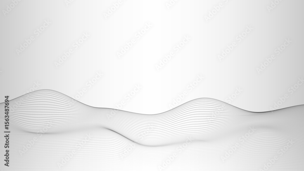 Poster abstract white wave background with smooth curved lines on light surface