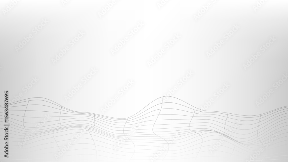 Poster abstract white wave background with minimalist design, subtle undulating lines