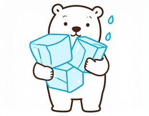 シロクマ　氷