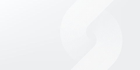 White glowing geometric lines on gray background. Modern shiny blue circle abstract