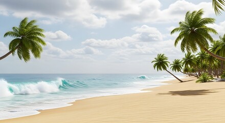 Tropical Beach Paradise with Empty Space for Summer Promotions