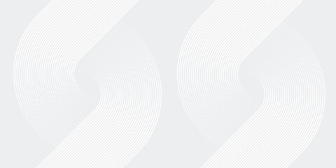 White glowing geometric lines on gray background. Modern shiny blue circle abstract