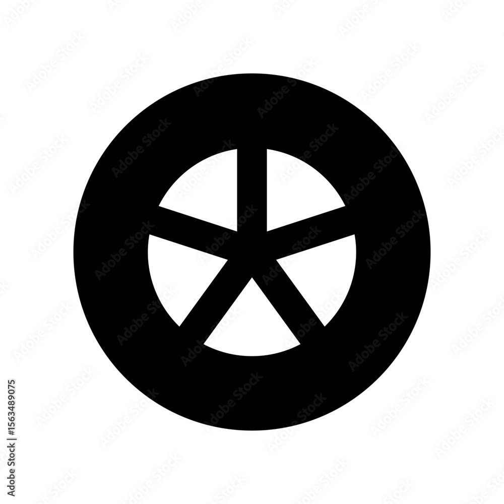 Poster illustration of black and white star wheel vector graphic design element for digital projects and cr