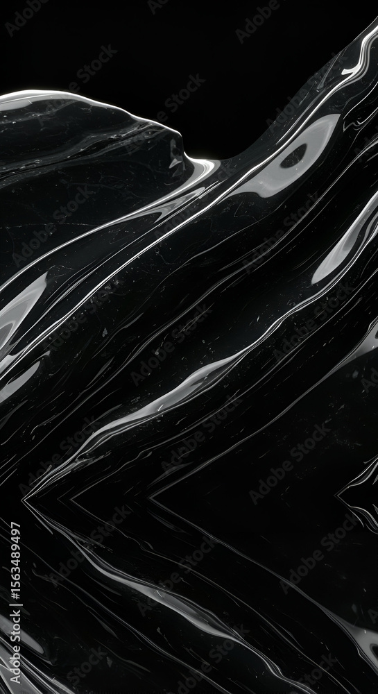 Poster abstract black and white fluid texture with flowing lines and marbled patterns. dynamic graphic desi