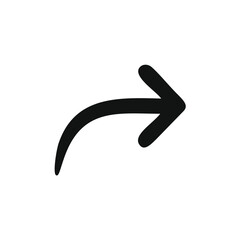 Curved Right Arrow Icon - Forward Direction Symbol