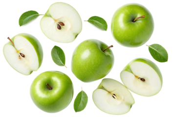Fresh Green Apples Close-Up 4K