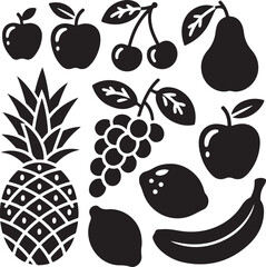 Fruit Silhouette Clipart Bundle – SVG PNG for Kitchen & Crafts

Tropical Fruit Silhouettes – Pineapple, Mango, and Citrus Designs

Juicy Fruit SVG Pack – Apple, Banana, Strawberry Vector Art

Fruit Ou