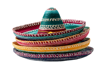 Colorful Stacked Mexican Sombreros Fiesta Hat Collection