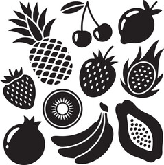 Fruit Silhouette Clipart Bundle – SVG PNG for Kitchen & Crafts

Tropical Fruit Silhouettes – Pineapple, Mango, and Citrus Designs

Juicy Fruit SVG Pack – Apple, Banana, Strawberry Vector Art

Fruit Ou