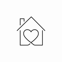 home with heart icon sign vector