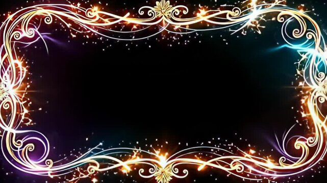 An refined gold march shot hold of beam fillagree emerge from adenine curl of brilliant sparks, wave gently adenine ray of aquamarine and lilac saltation some it, rove intricate reflection
