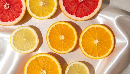 Obraz premium Shadows, Layered Citrus, Textured Silk, Vibrant