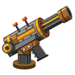 autocannon weapon isolated on white background