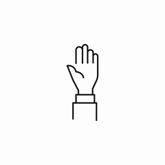 raised hand gesture icon sign vector