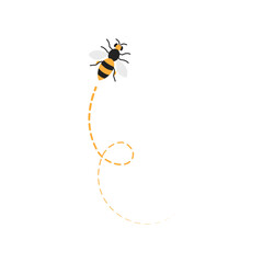 bee flying spring summer t-shirt design vector