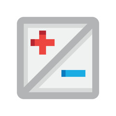 Illustration of plus minus math symbol icon for addition subtraction calculation and mathematical operations design vector