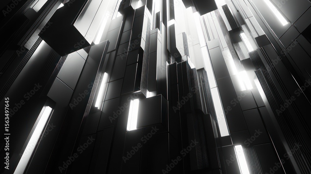 Poster abstract illuminated geometric structure