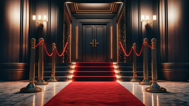 VIP luxury entrance with red carpet