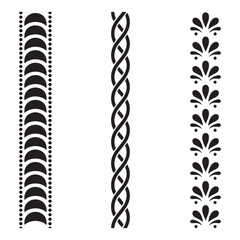 Obraz premium A Study in Borders Decorative Elements for Design Black and White Intricate Patterns Geometric Shapes Repeating Motifs Artistic Embellishments