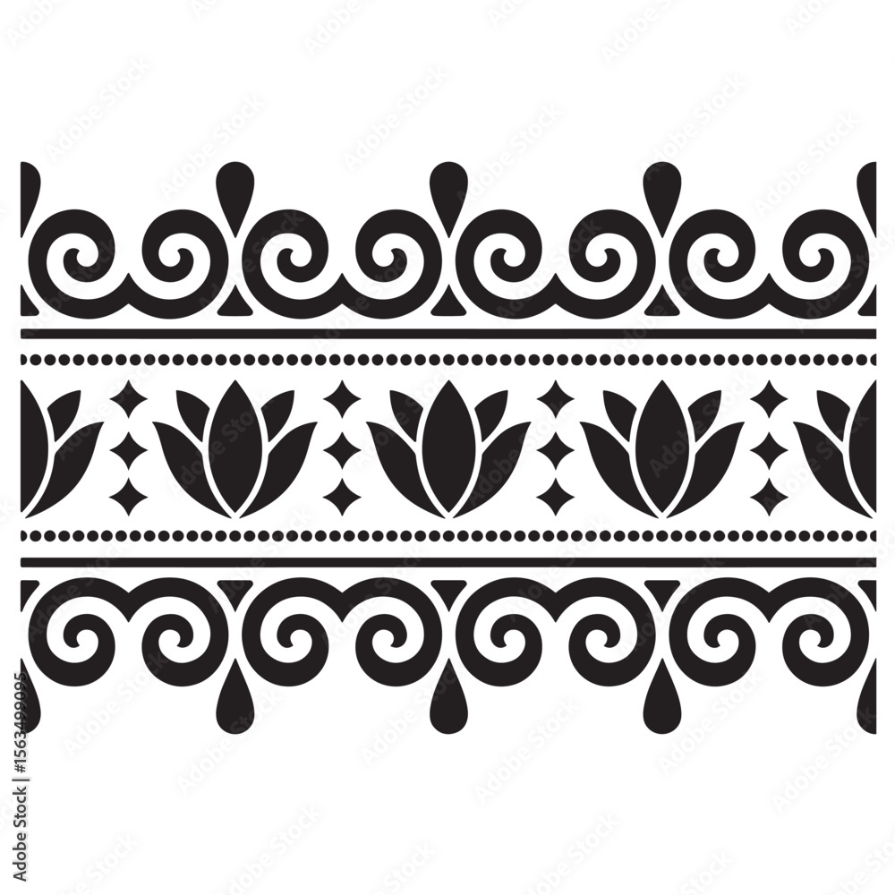 Poster decorative ornamental border featuring floral and scroll motifs a timeless design element for elegan