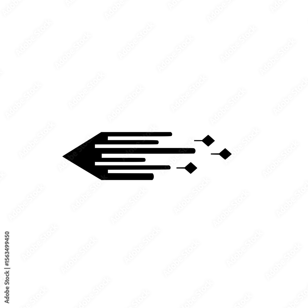 Poster Motion Line Arrow Icon with Dynamic Speed Effect in Flat Vector Style for Direction and Navigation Designs