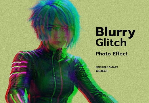Blurry Glitch Photo Effect