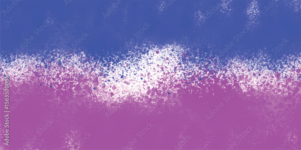 Poster abstract artistic composition featuring gradual color transition with sprayed texture from blue to p
