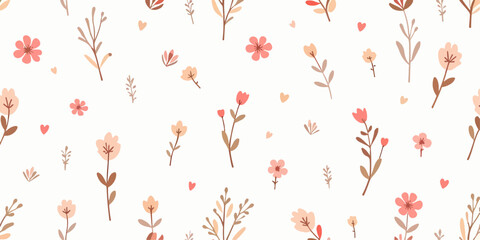 Vetor seamless floral colorful pattern on a white background
