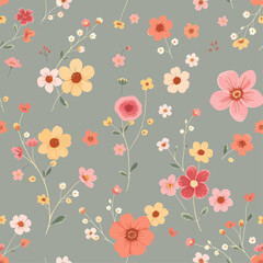 seamless background with flowers