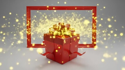 Animation Concept Celebration Holiday Gift Box Opening Surprise Reveal - Powered by Adobe