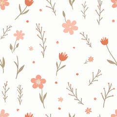 Vetor seamless floral colorful pattern on a white background