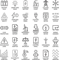 Energy and Electricity Icons, Vector Illustration.
