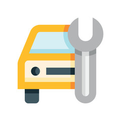 Illustration of car repair service and maintenance icon for auto mechanic shop or garage vector illustration design vector